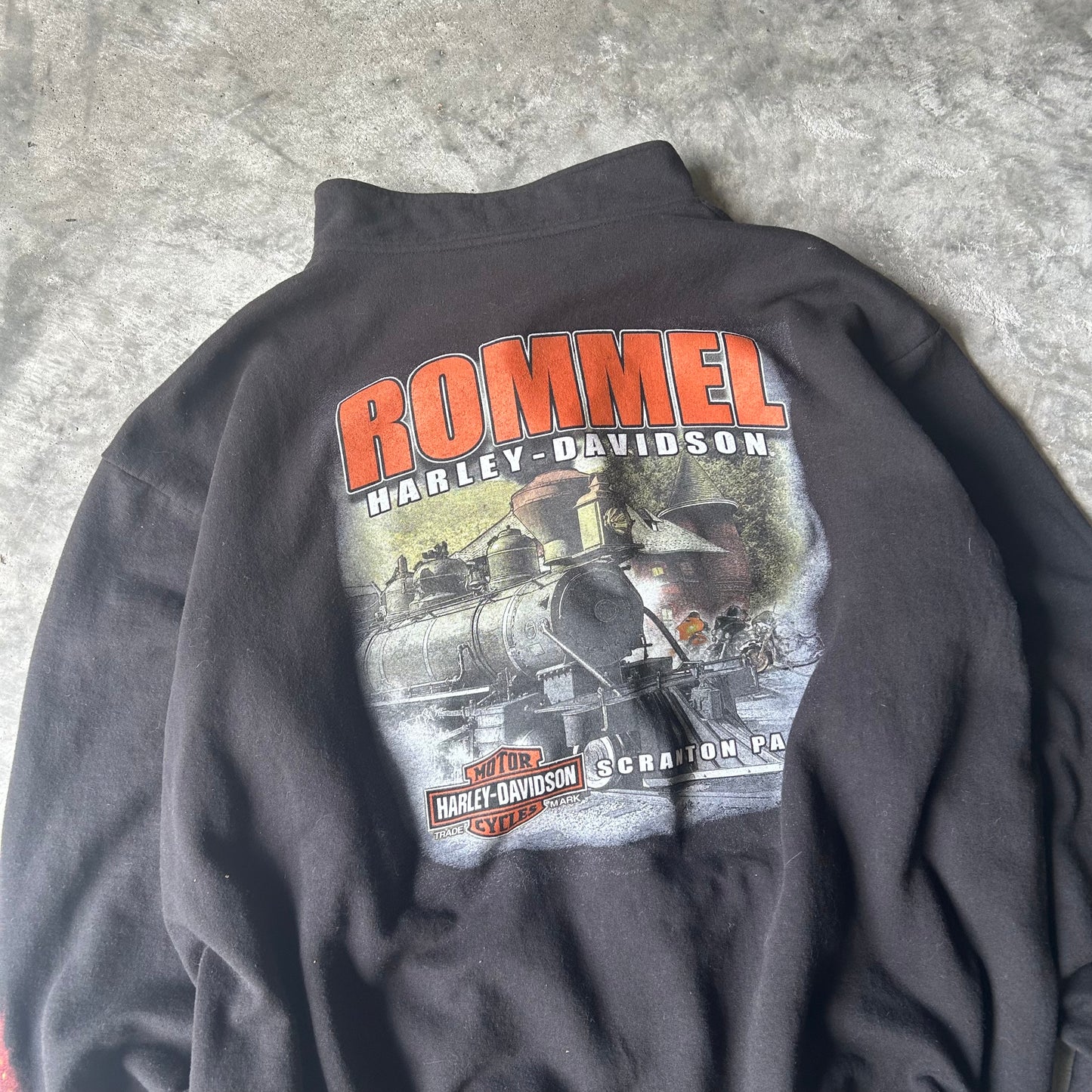 (XXL) Harley Davidson longsleeve flame zip up sweatshirt
