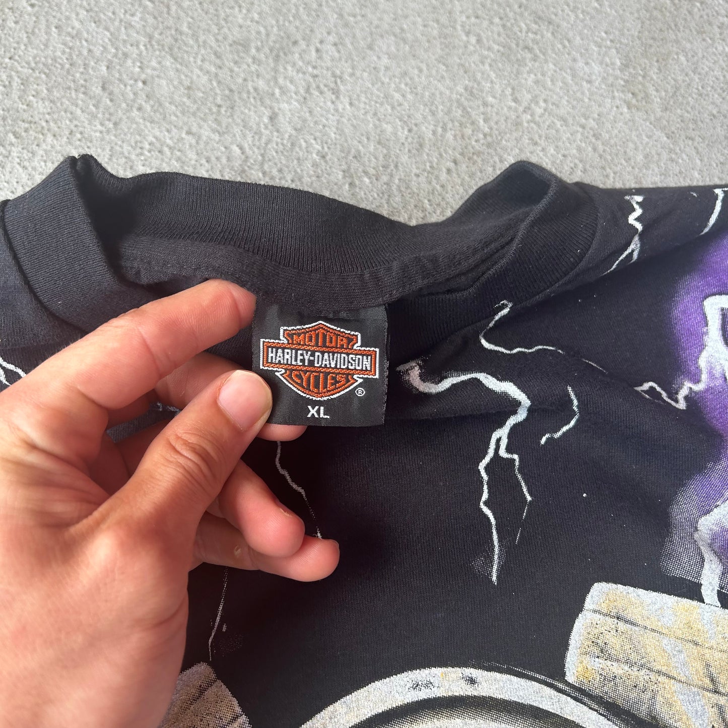 (XL) MODERN Harley lightning and thunder aop tee