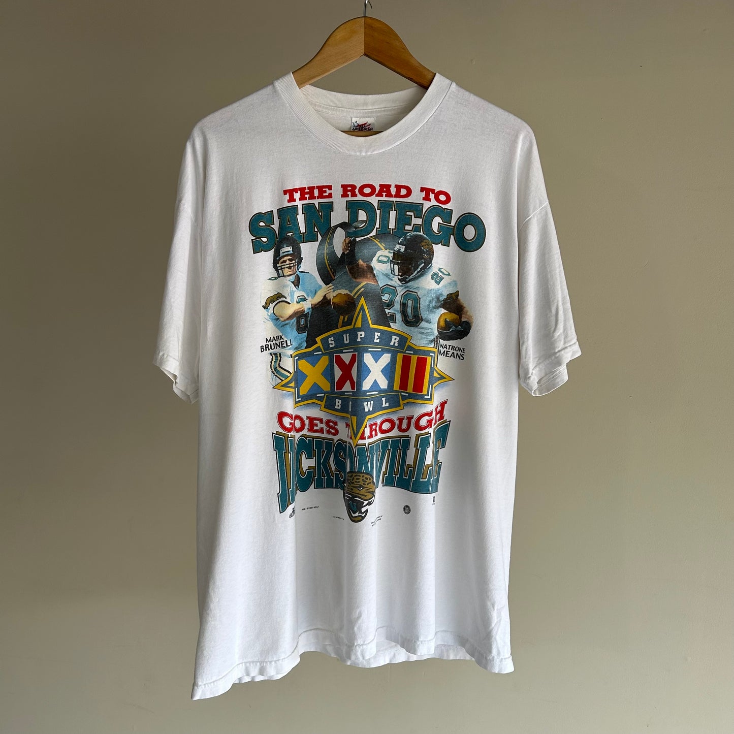 Vintage Jacksonville Jaguars Road to the Super Bowl San Diego Graphic tee shirt XL