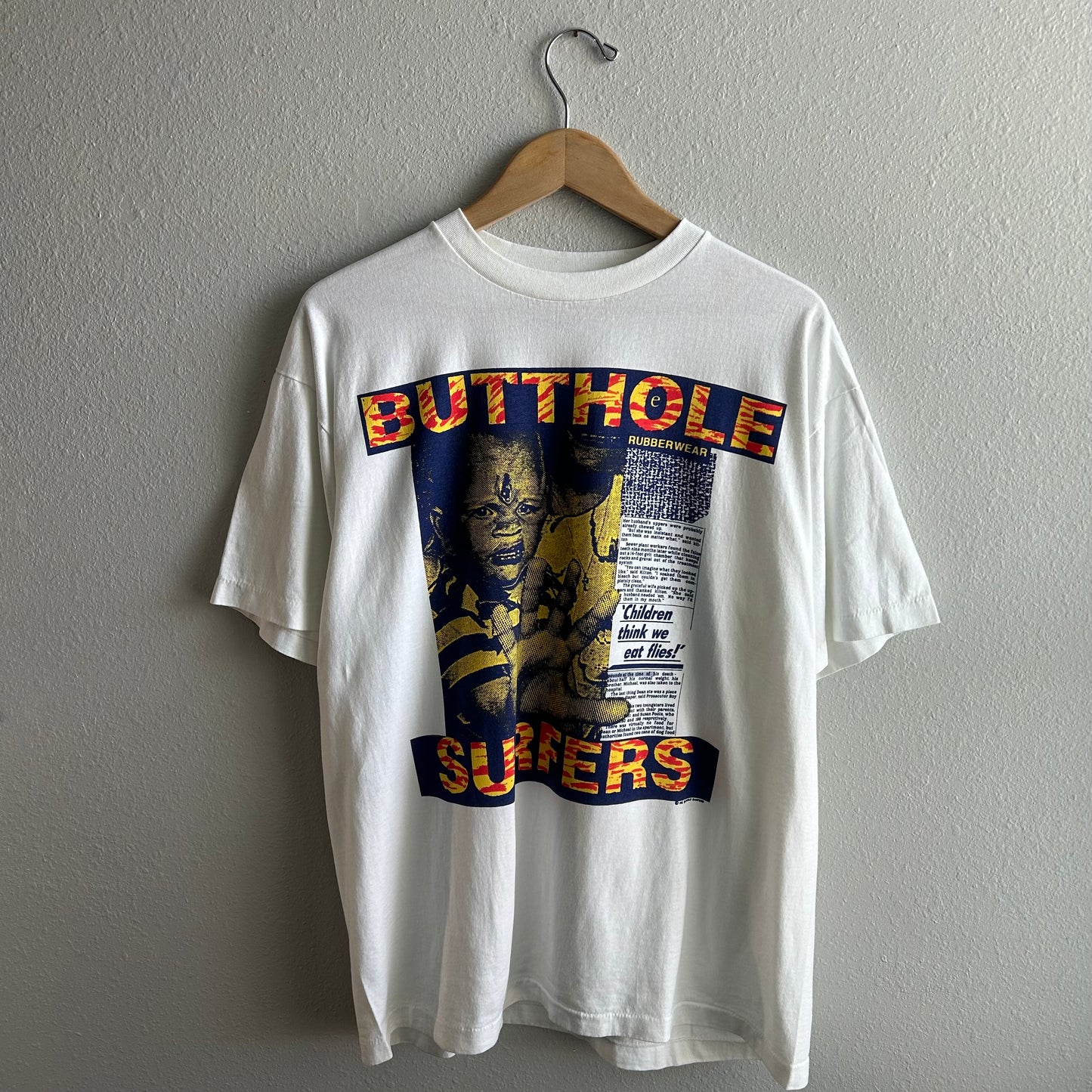 (XL) butthole surfers reprint children think we eat flies tee shirt