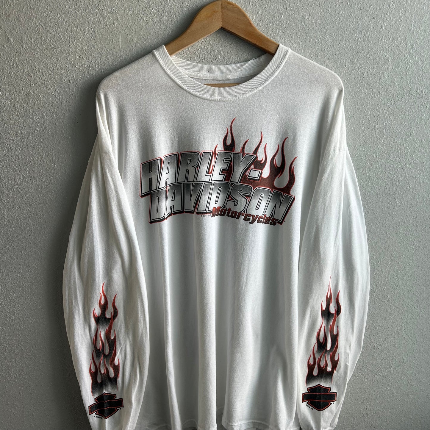 (XXL) Y2K Harley Davidson flame longsleeve shirt