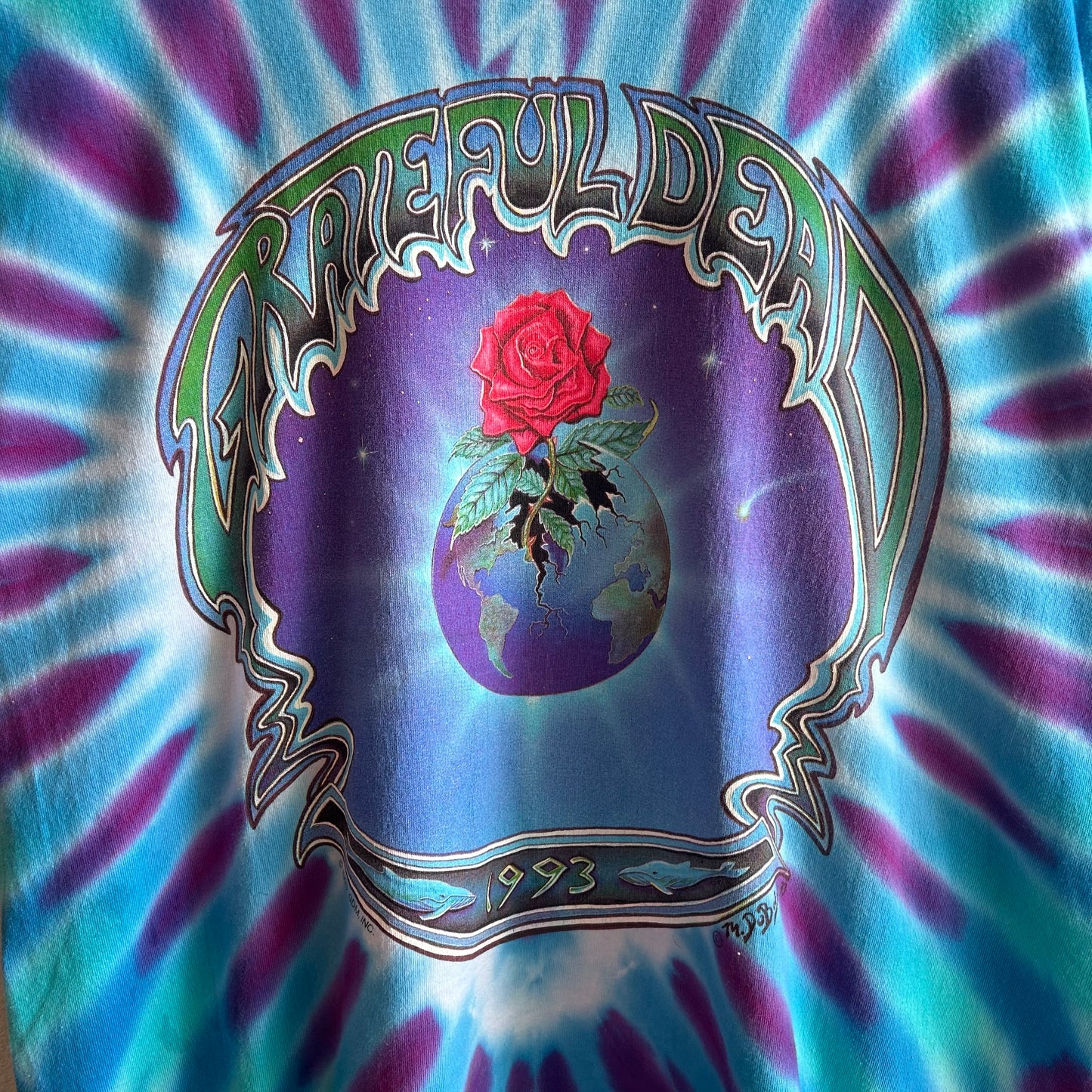 Vintage Grateful Dead Single Stitch XL 1993 Summer Tour Tie Dye Dubois Deadhead