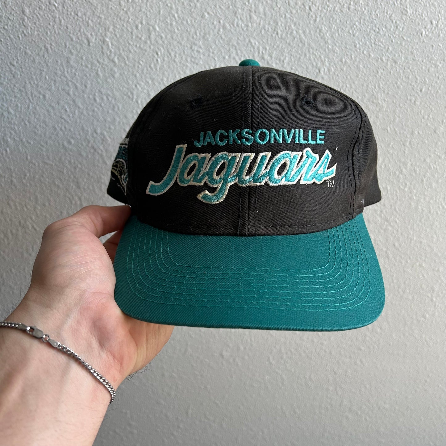 Vintage Jacksonville Jaguars Script Sports Specialties Banned logo SnapBack hat