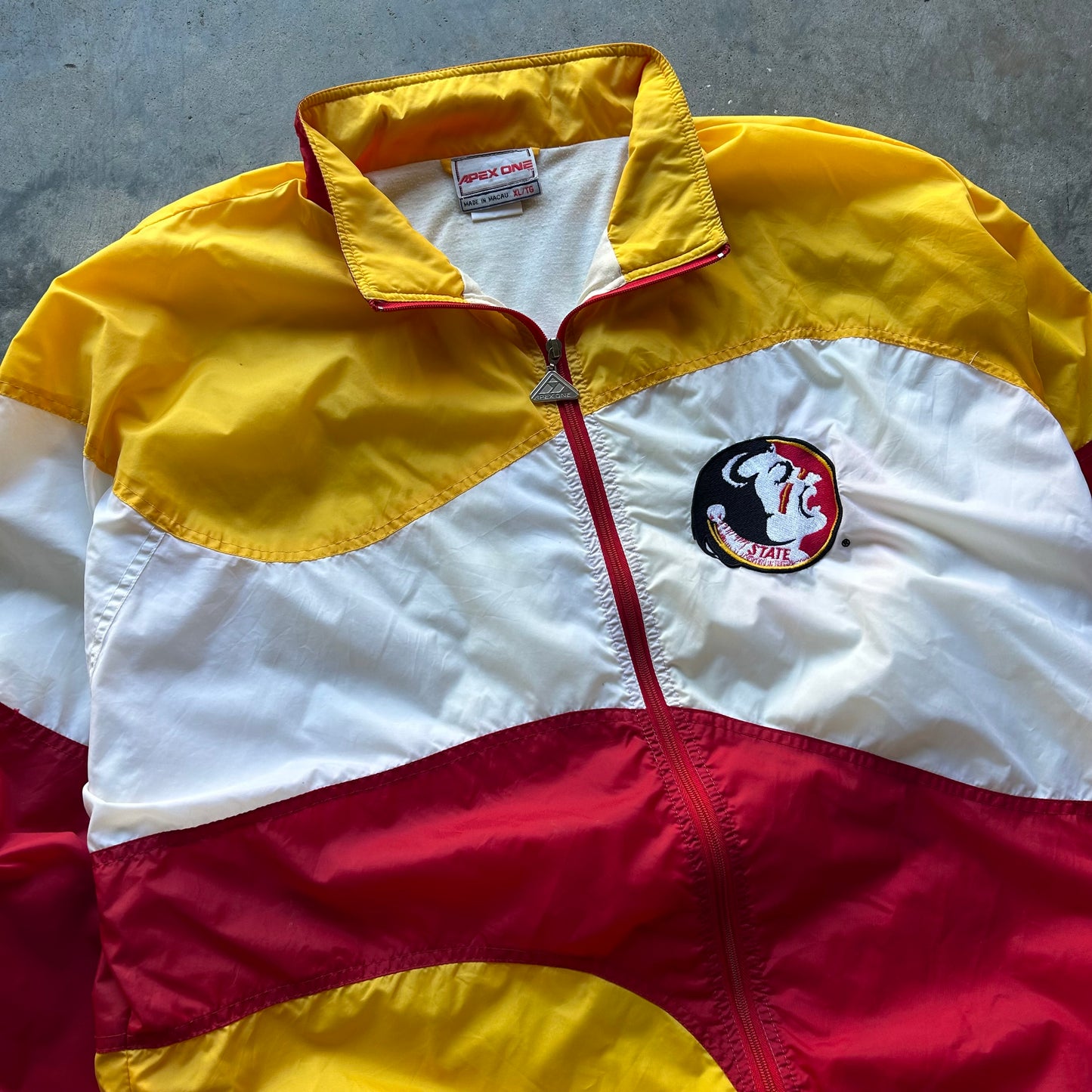 Florida State Seminoles Vintage Lined Windbreaker Apex One Wave Zip Up Rare 90s