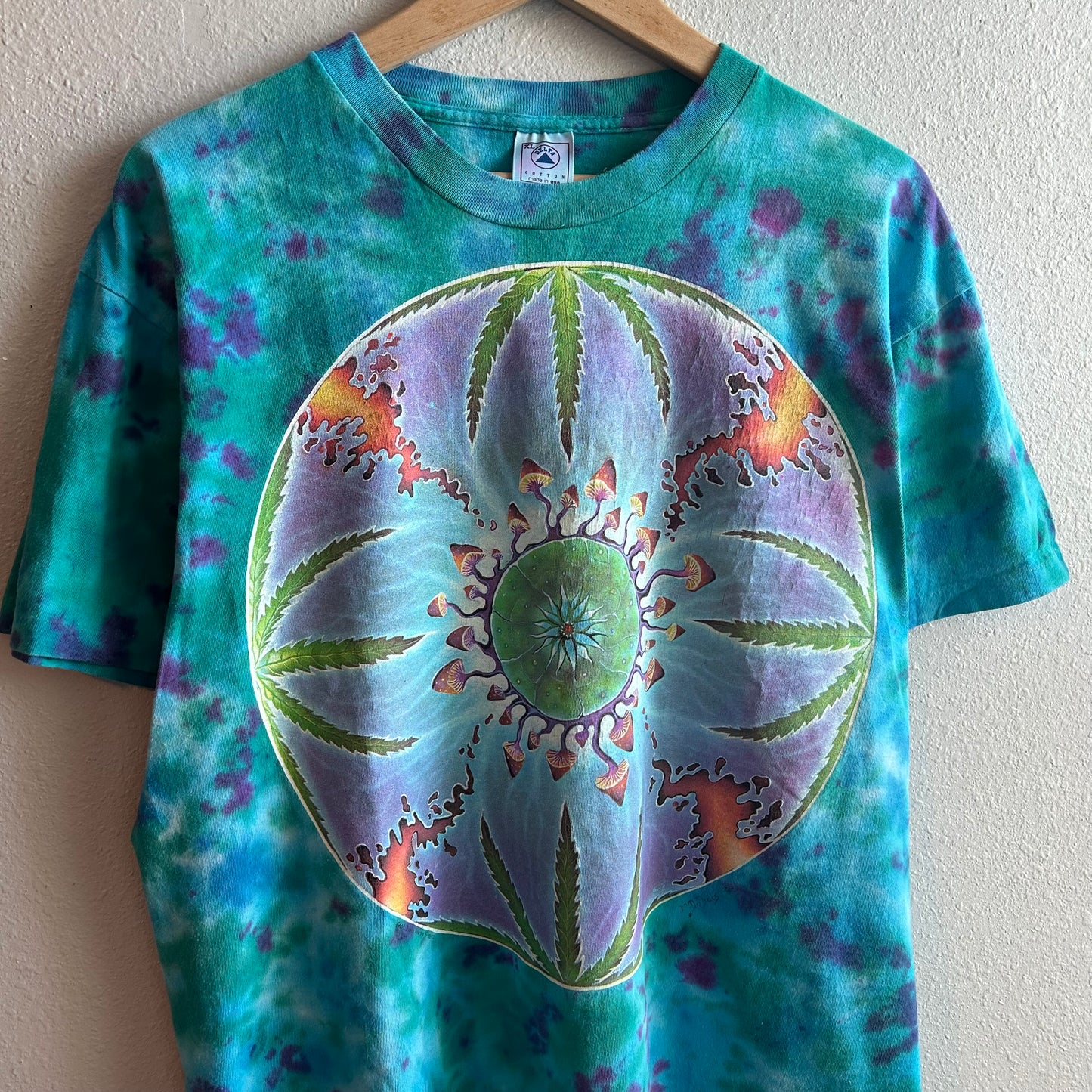 Vintage 90s Michael mike dubois not fade away 1993 Grateful Dead Tie Dye Shroom Weed drug t shirt