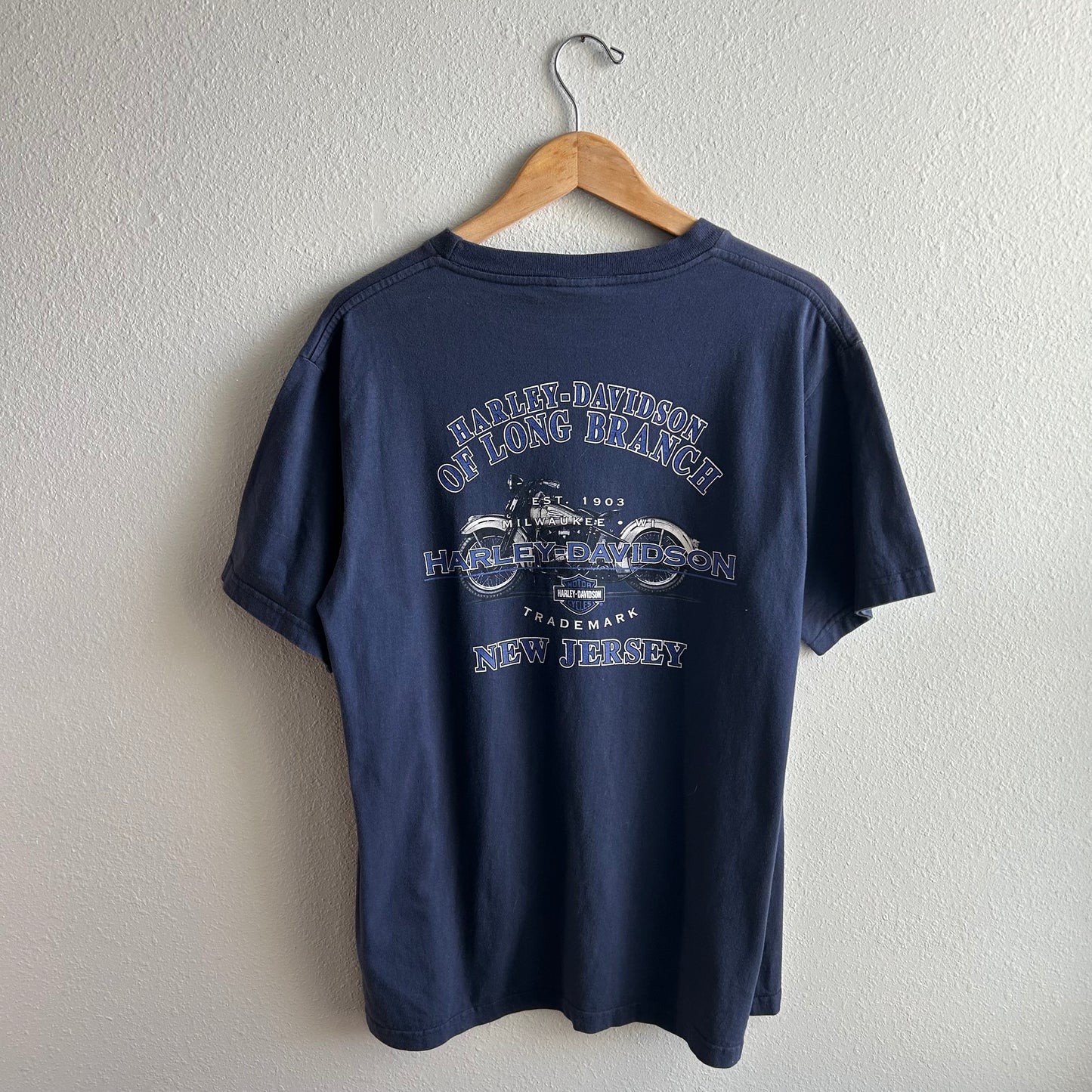 (XL) Vintage Y2K Harley Davidson New Jersey pocket tee shirt