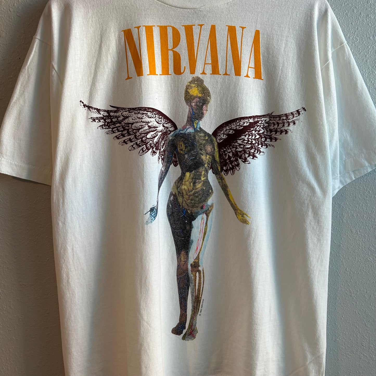 Nirvana In Utero White Vintage Reprint Single Stitch T-shirt Giant Tag XL Rare