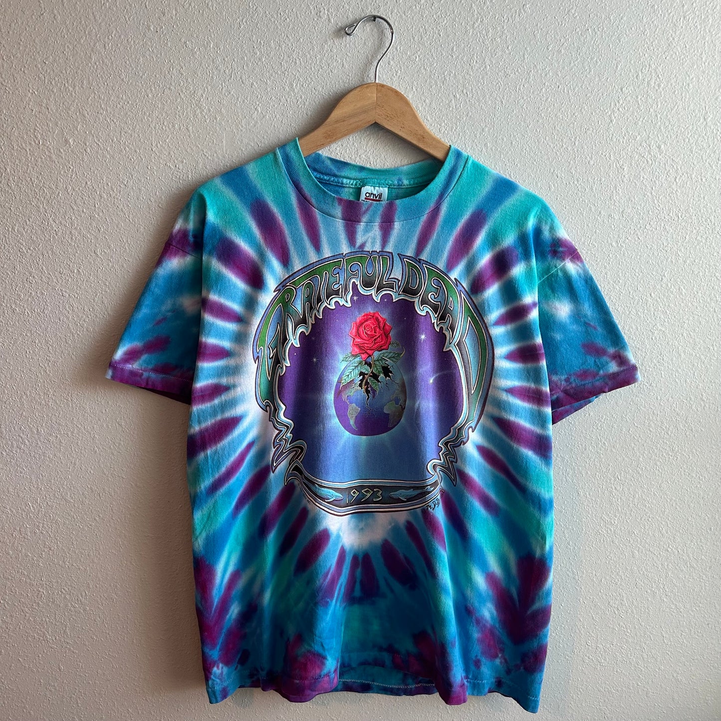 Vintage Grateful Dead Single Stitch XL 1993 Summer Tour Tie Dye Dubois Deadhead