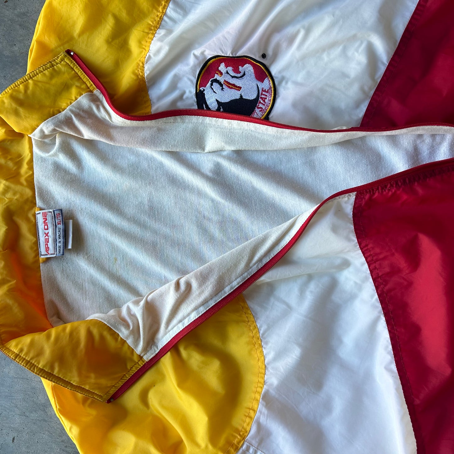 Florida State Seminoles Vintage Lined Windbreaker Apex One Wave Zip Up Rare 90s