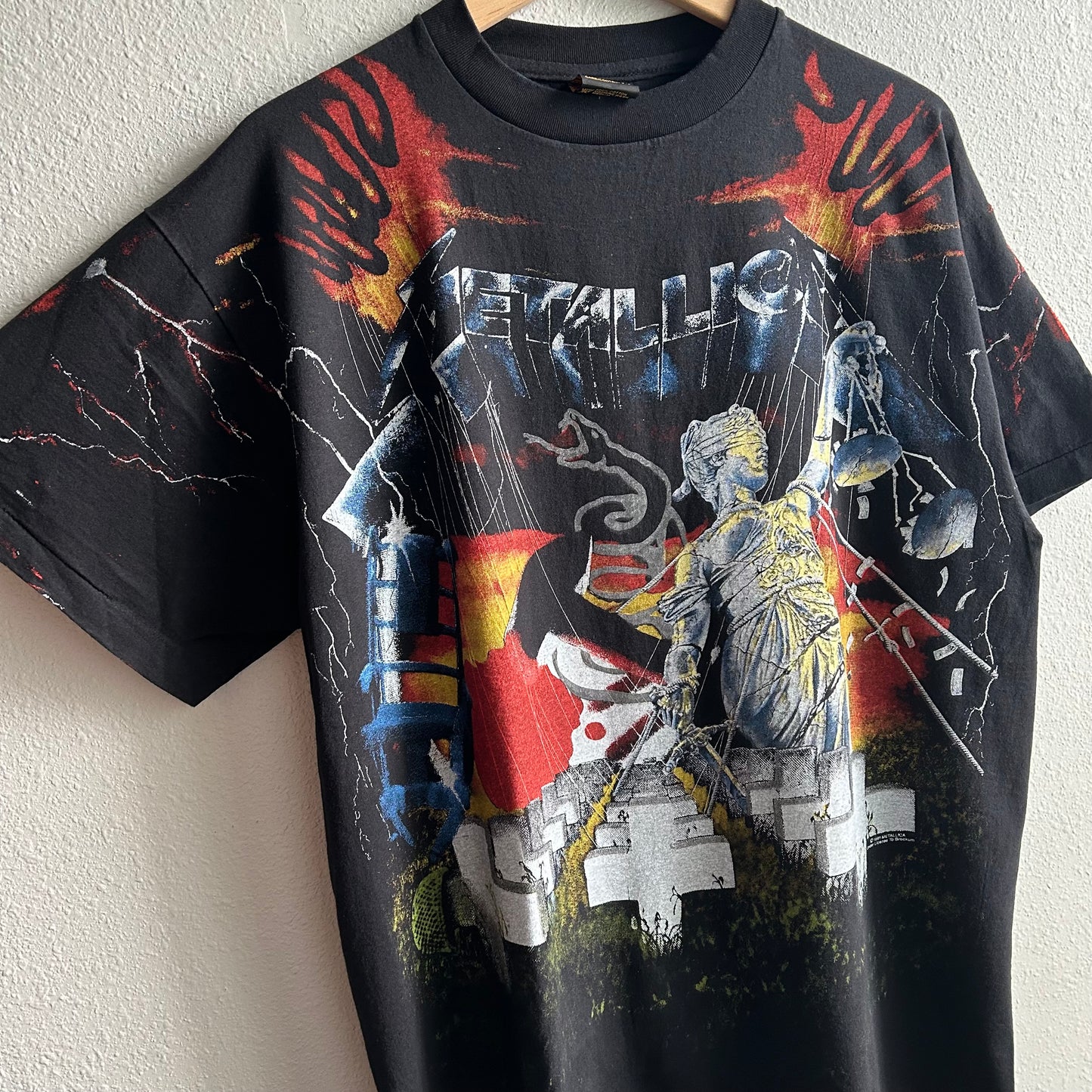 (XL) Metallica Master Of Puppets AOP T Shirt MODERN REPRINT Rare Lightning Brockum