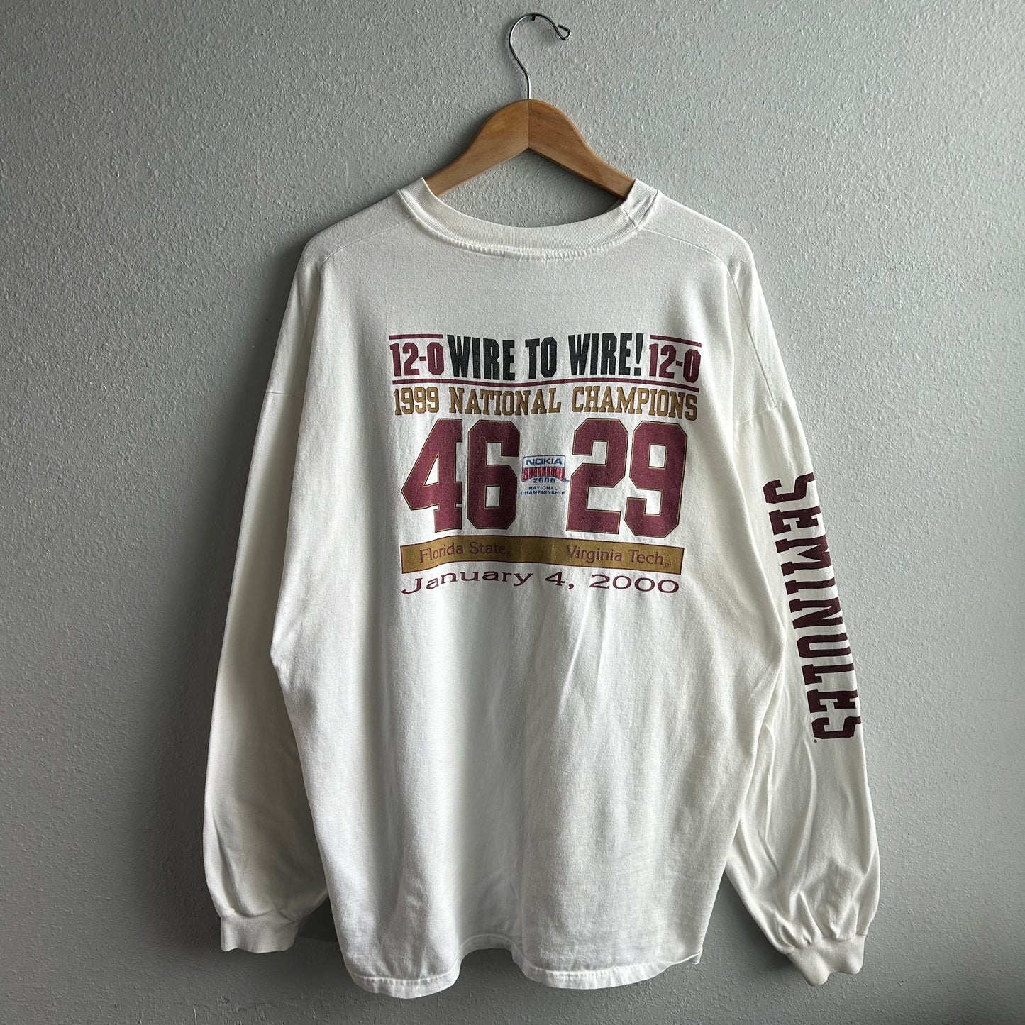 (XXXL) Vintage 1999 National Champions FSU Seminoles Longsleeve shirt