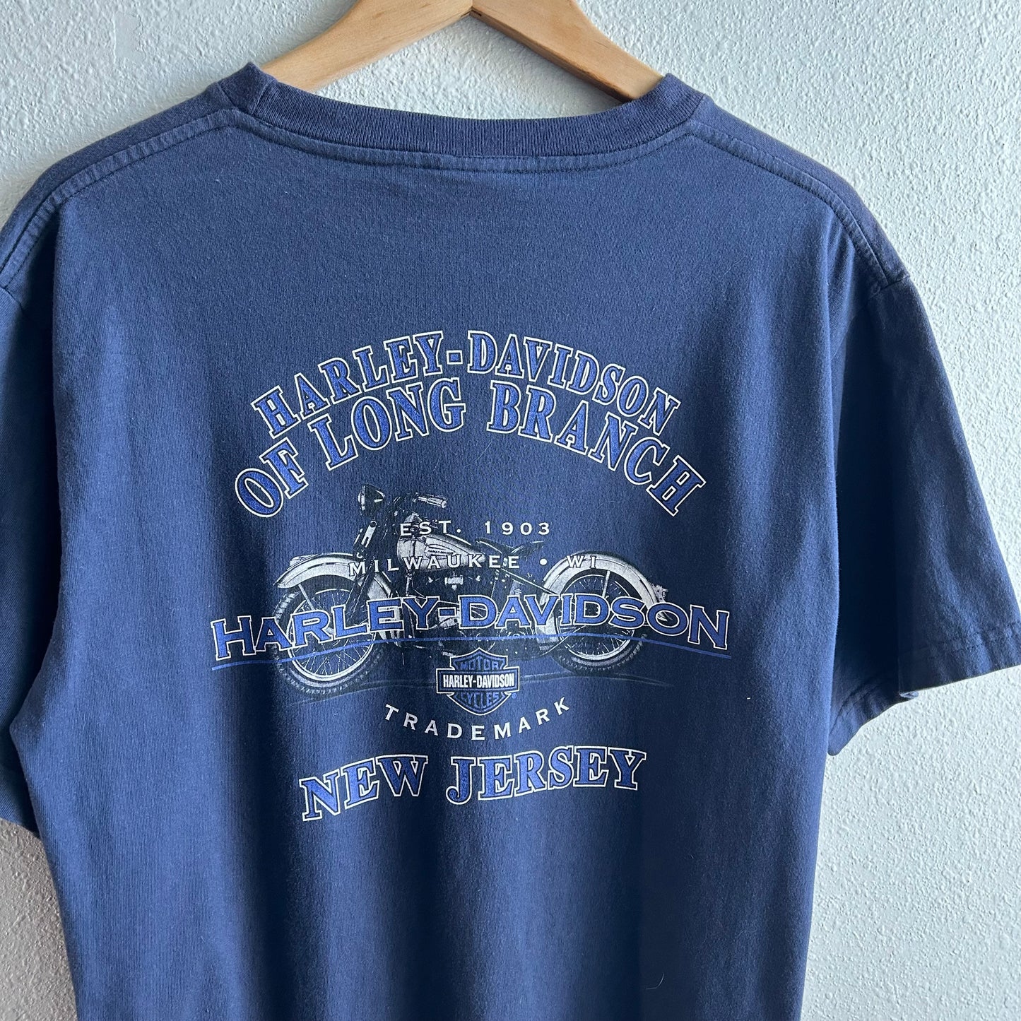 (XL) Vintage Y2K Harley Davidson New Jersey pocket tee shirt