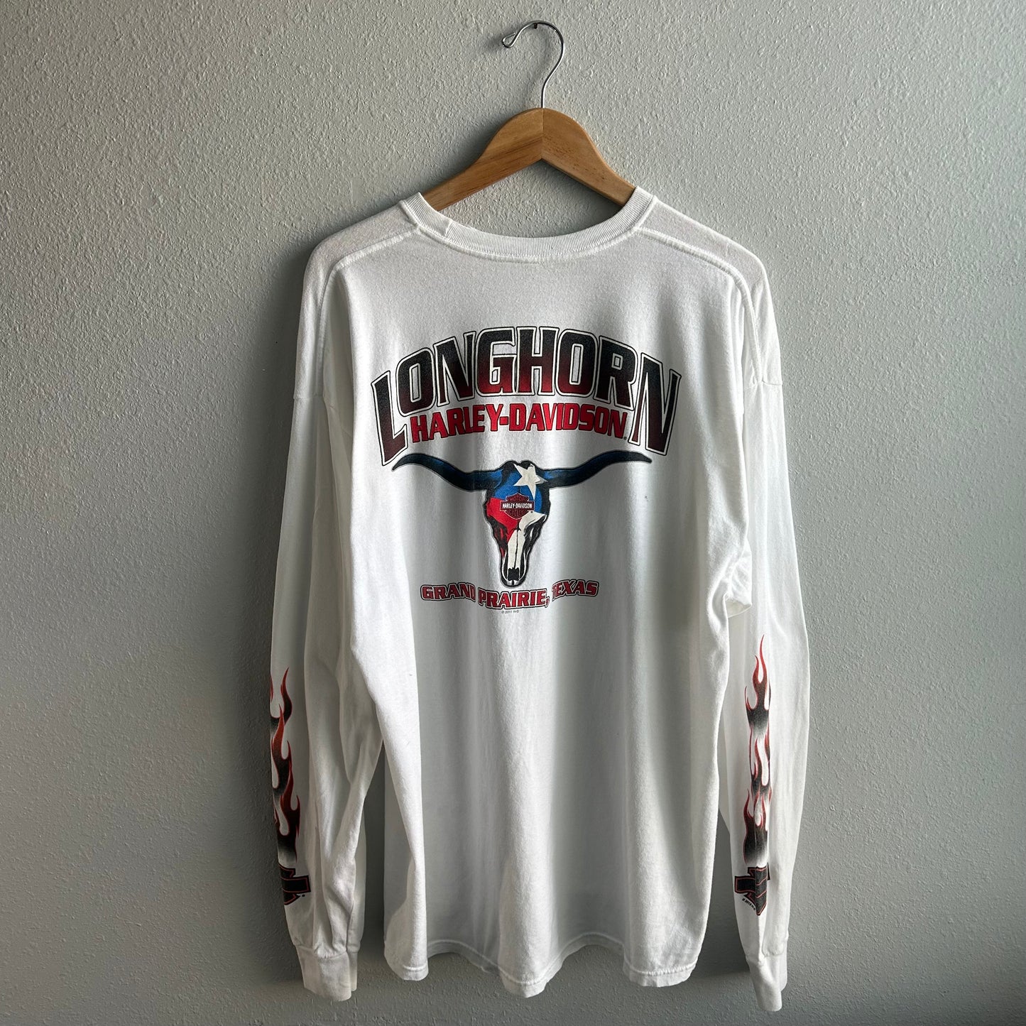 (XXL) Y2K Harley Davidson flame longsleeve shirt