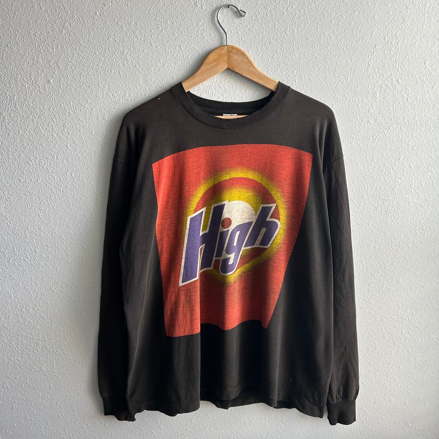 Vintage “High” Tide Logo Parody Tee Shirt 90s Fruit Of The Loom Skate Longsleeve