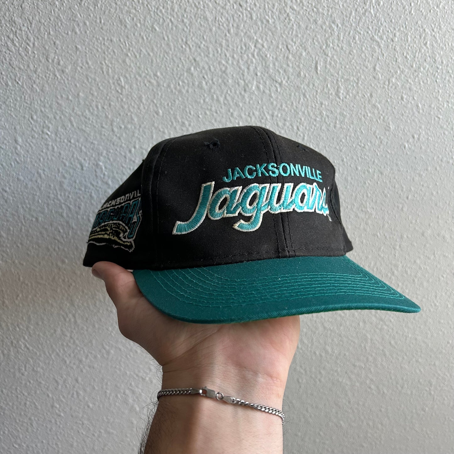 Vintage Jacksonville Jaguars Script Sports Specialties Banned logo SnapBack hat