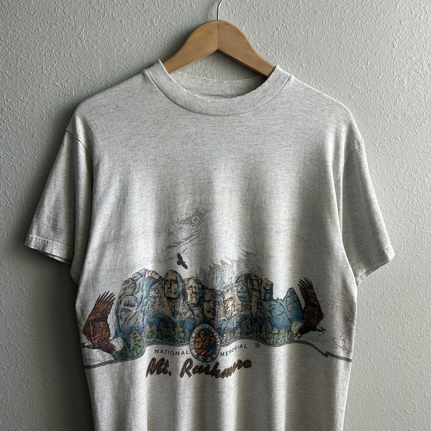 (L) vintage nature tee shirt eagle