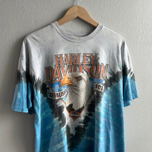 (Best fits XL) Vintage Harley Davidson tie dye tee shirt