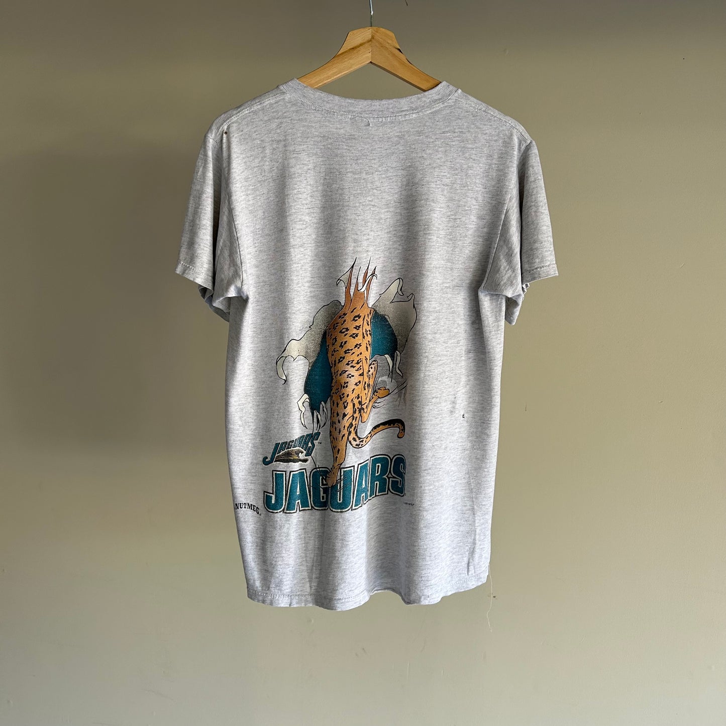 Vintage Jacksonville Jaguars 1993 Banned Logo Breakthrough Nutmeg Shirt Rare M