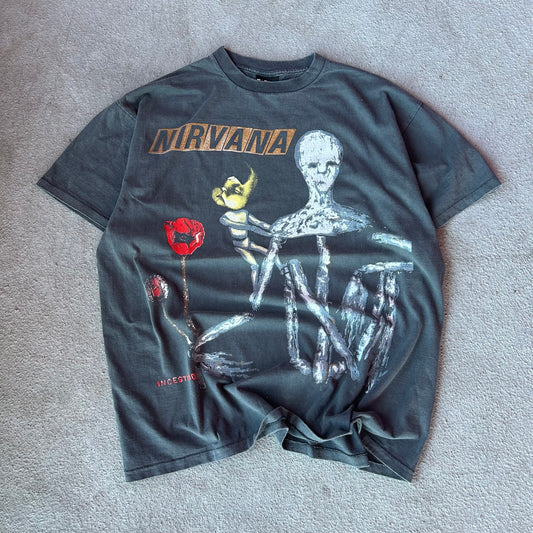 (XL) Nirvana reprint incesticide faded tee