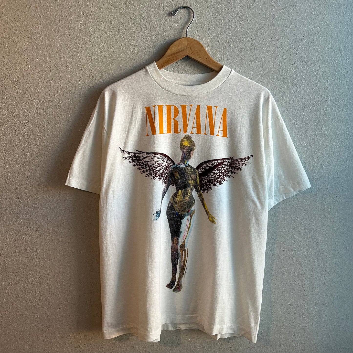 Nirvana In Utero White Vintage Reprint Single Stitch T-shirt Giant Tag XL Rare