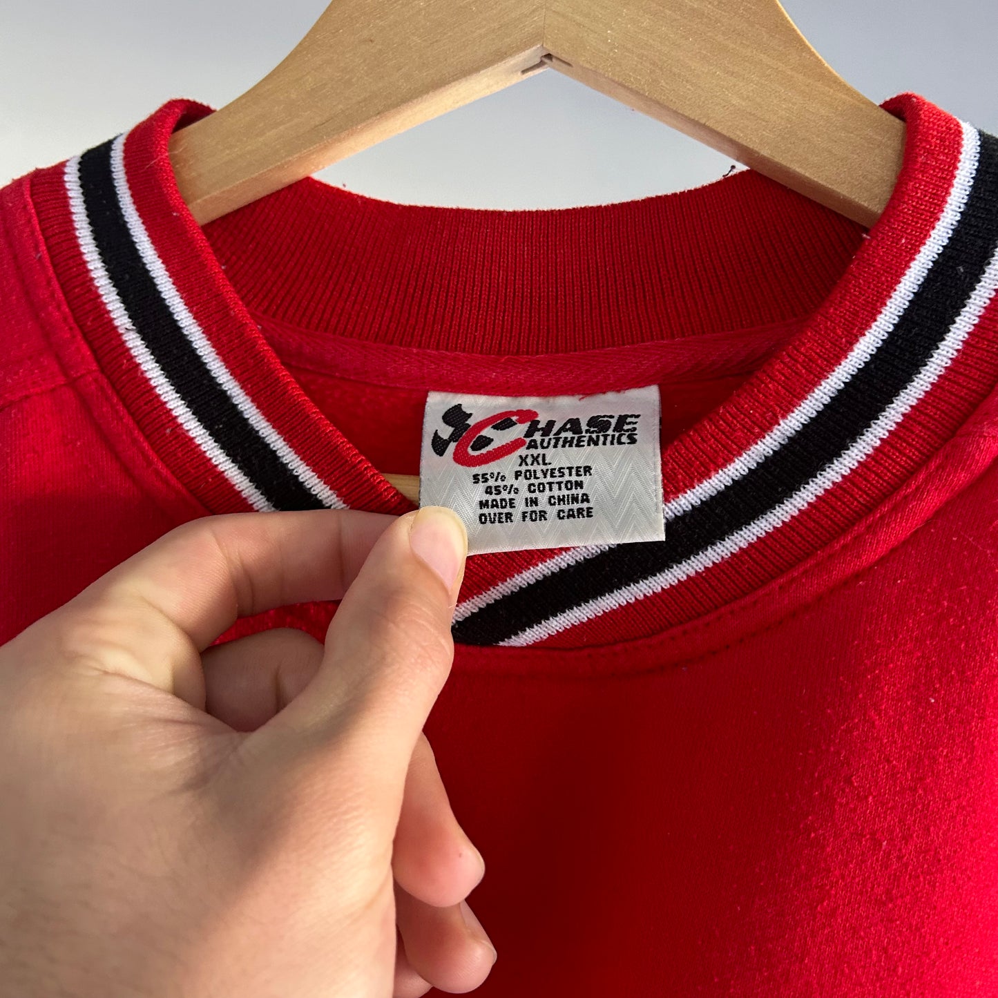 Vintage 90s NASCAR Winston Cup Mens Sweatshirt Racing Red Crewneck best fits XL Rare striped V neck