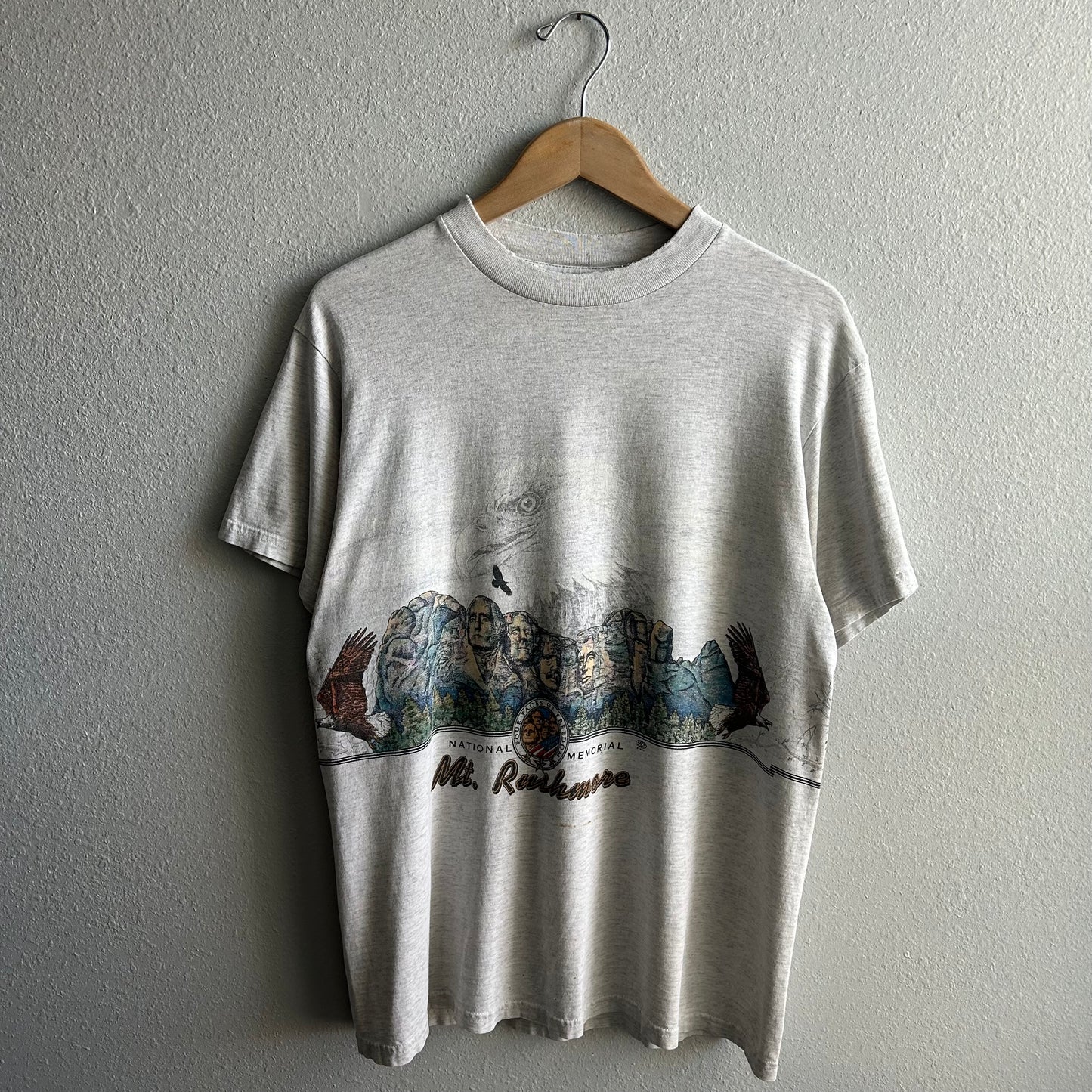 (L) vintage nature tee shirt eagle