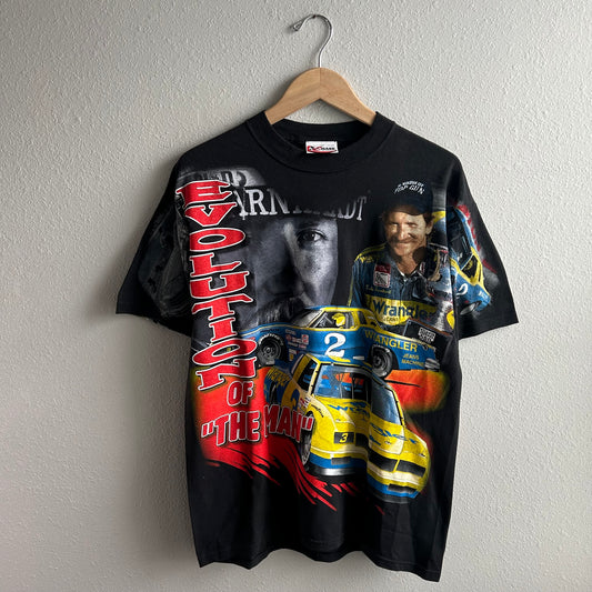 (L) Vintage NASCAR Dale Earnhardt Evolution tee shirt AOP *deadstock*