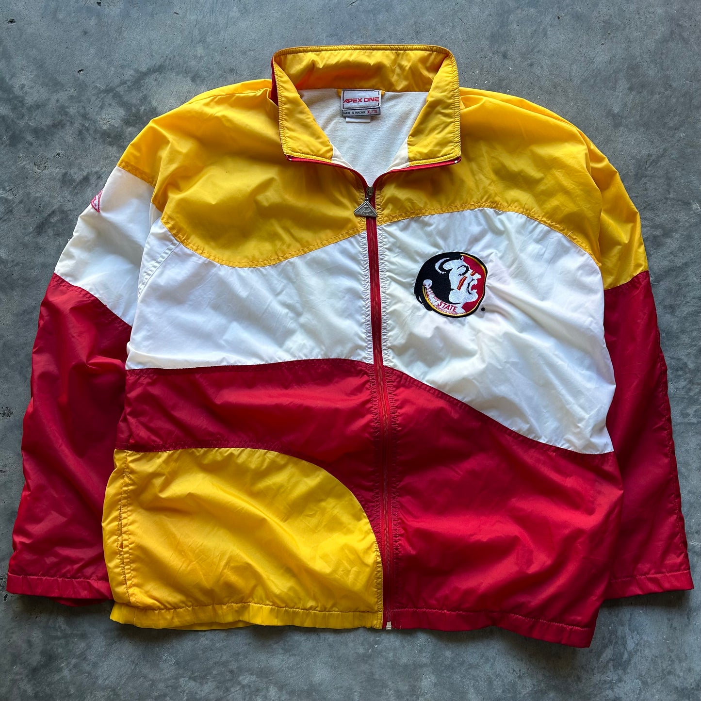 Florida State Seminoles Vintage Lined Windbreaker Apex One Wave Zip Up Rare 90s