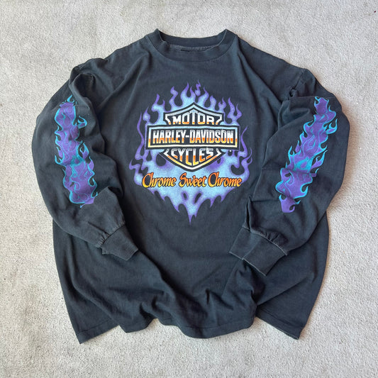 (XL) MODERN* Harley chrome sweet chrome long sleeve tee