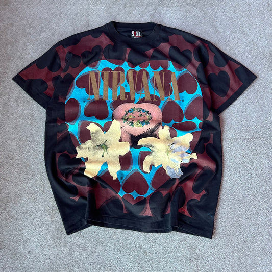 (XL) Nirvana reprint heart shaped box AOP
