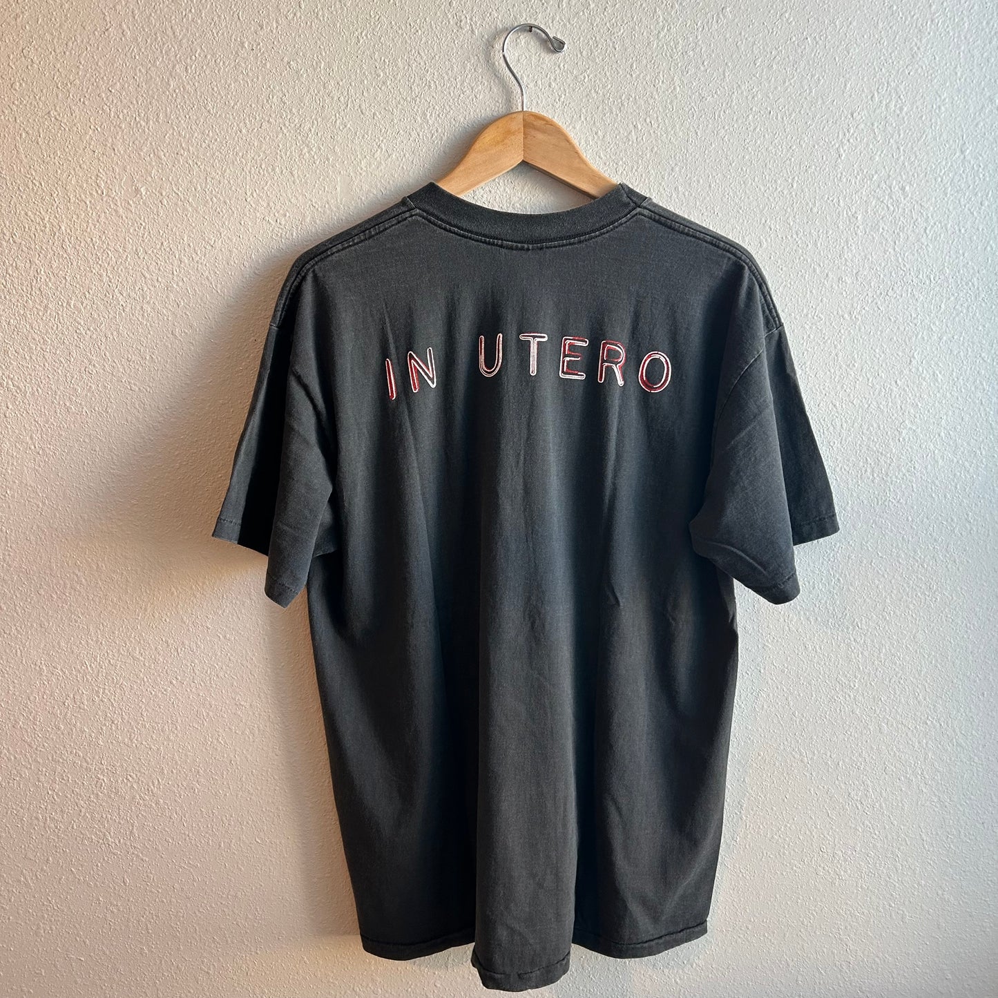 Nirvana In Utero T-Shirt Size XL Vintage Reprint Single Stitch Faded Black NWOT