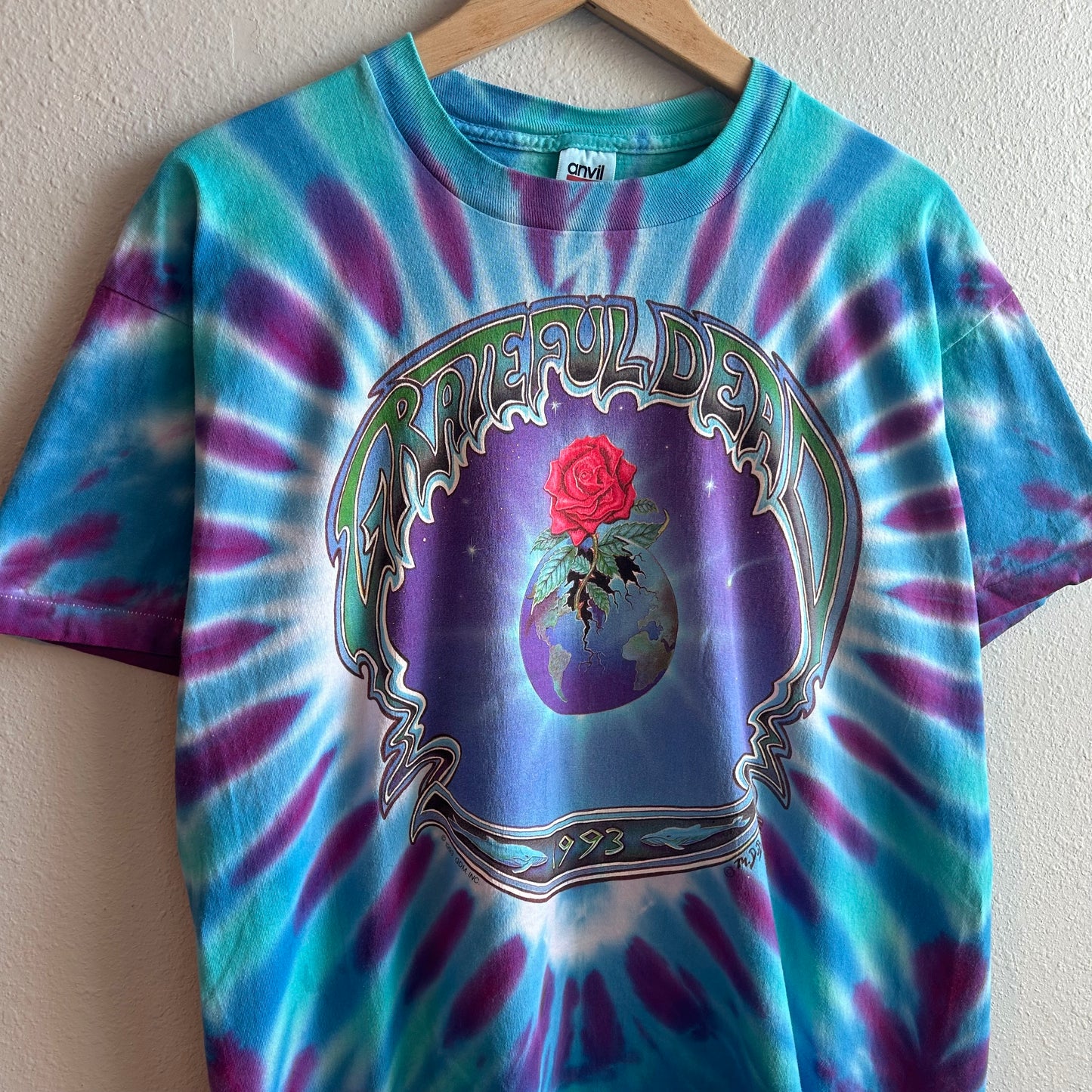 Vintage Grateful Dead Single Stitch XL 1993 Summer Tour Tie Dye Dubois Deadhead