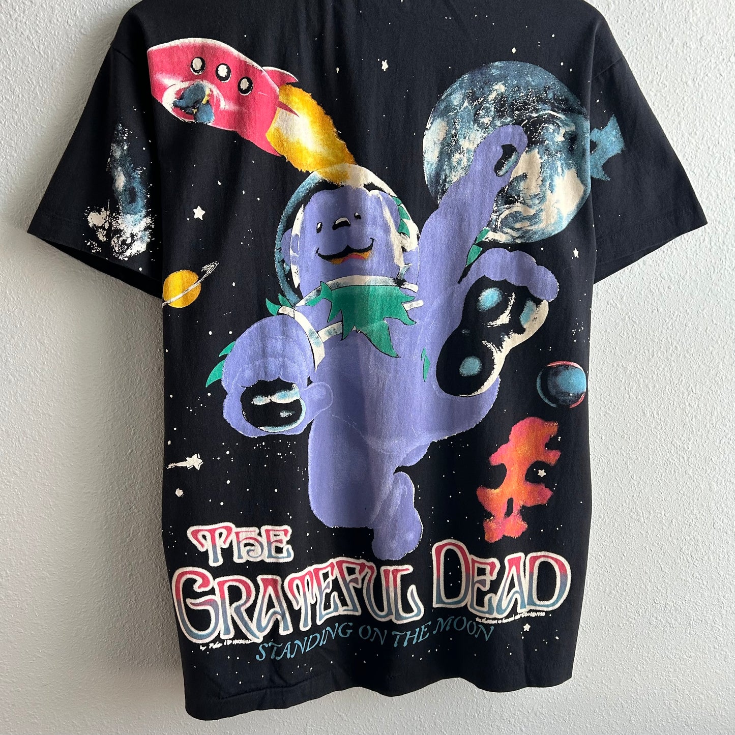 (L) Grateful Dead reprint standing on the moon AOP black