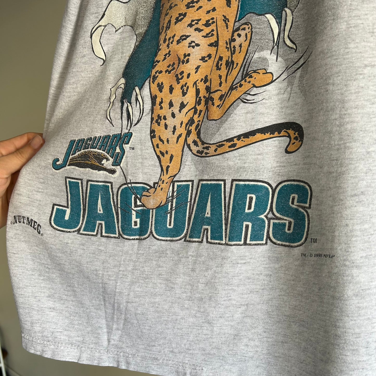 Vintage Jacksonville Jaguars 1993 Banned Logo Breakthrough Nutmeg Shirt Rare M